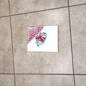 Abstract Red and Teal Wall Art